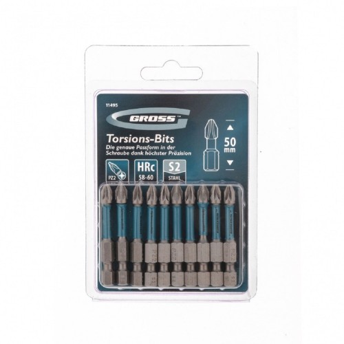 Набор бит GROSS 11495 торсионных PZ2x50 мм, 10 шт. - изображение 3