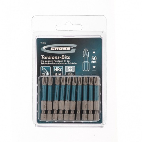 Набор бит GROSS 11496 торсионных PZ3x50 мм, 10 шт. - изображение 3