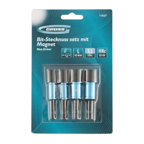 Набор бит GROSS 11627 с торцевыми головками 8, 10, 12, 13 мм