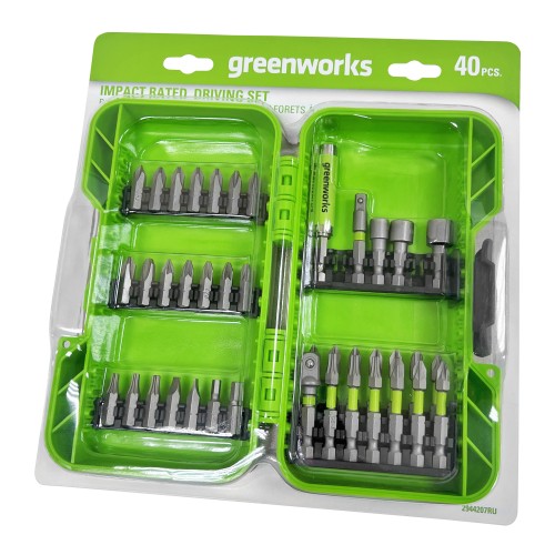 Набор бит и головок GREENWORKS 2 944 207 в кейсе, 40 шт. 2944207 - изображение 2