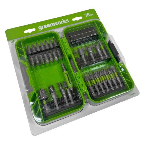 Набор бит и головок GREENWORKS 2 944 407 в кейсе, 70 шт. 2944407 - изображение 3