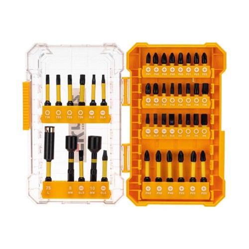 Набор бит и головок Kranz KR-92-0463 торсионных бит с магнитным держателем, 41 шт