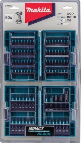 Набор бит и насадок  MAKITA IMPACT BLACK 90 предметов E-03109 E-03109 - изображение 2