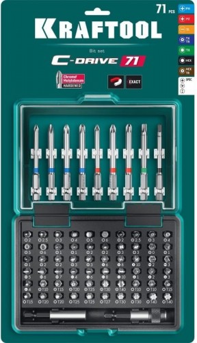 Набор бит KRAFTOOL C-Drive 71 многофункциональные, cr-mo, 71 пред. 26067-H71 - изображение 4