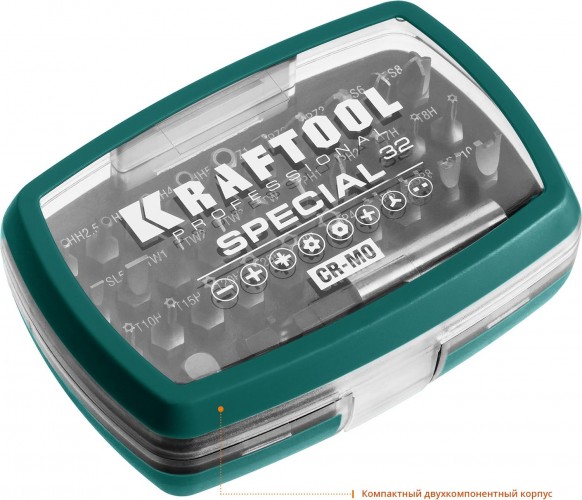 Набор бит KRAFTOOL SPECIAL-32 специальных 32 предм., cr-mo 2610-H32 - изображение 2