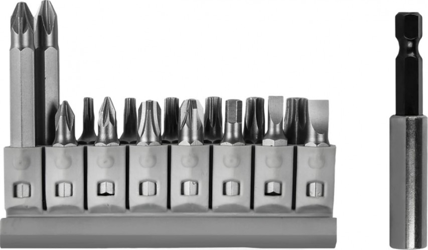 Набор бит ПРАКТИКА "Мастер" 16 шт 25 и 50 мм PH, PZ, HEX SL,  TORX держатель 60 908-221 - изображение 4