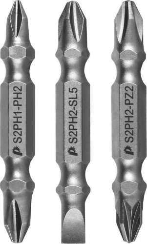 Набор бит ПРАКТИКА "Мастер" 3шт PH2/PZ2, PH2/PH1, PH2/SL0.8-5 50мм 776-362 - изображение 2