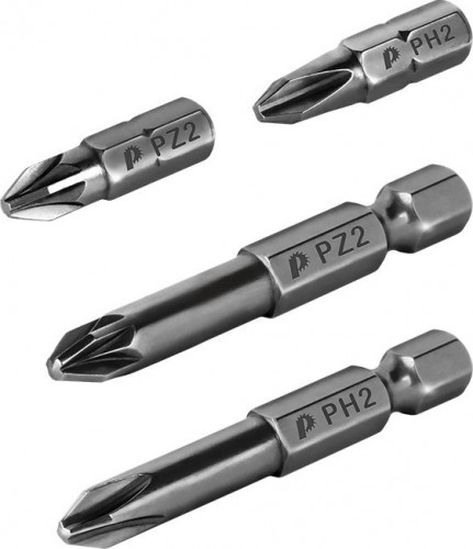 Набор бит ПРАКТИКА "Профи" 4шт PH2, PZ2x25мм, PH2, PZ2x50мм 036-544 - изображение 3