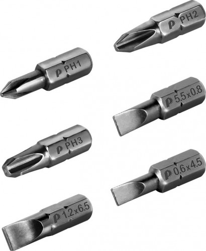 Набор бит ПРАКТИКА "Профи" 6шт PH1,2,3; LS 3 штx25мм 036-568 - изображение 3