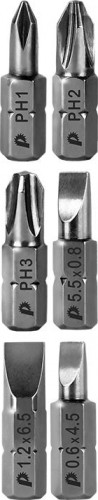 Набор бит ПРАКТИКА "Профи" 6шт PH1,2,3; LS 3 штx25мм 036-568 - изображение 2