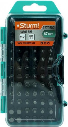 Набор бит Sturm 1 270 602 67шт., 25мм, сталь crv 1270602 - изображение 3