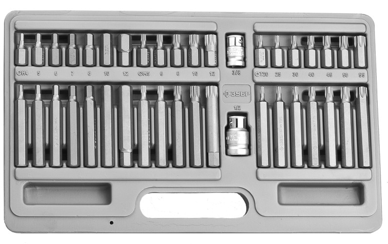 Набор бит ЗУБР HEX, TORX, SPLINE, 40 пред. 2653-H40_z01