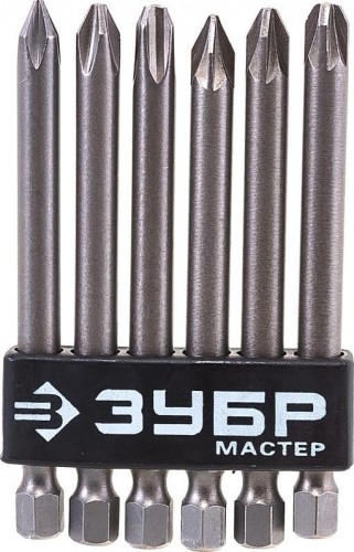 Набор бит ЗУБР МАСТЕР биты длинные "мх-6", cr-v 26089-H6