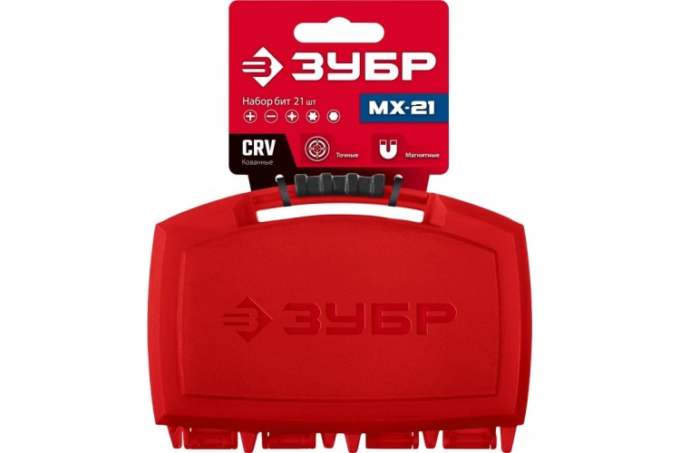 Набор бит ЗУБР МХ-21 CR-V с магнитным адаптером, в боксе 26600-H21 - изображение 3