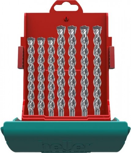 Набор буров HELLER  по бетону sds-plus bionic pro: 5, 6, 8x110 мм + 6, 8, 10, 12x160 мм (7 пр.) TD16315