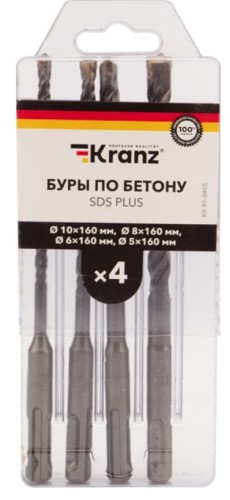 Набор буров Kranz KR-91-0405 по бетону, 4 шт. - изображение 2