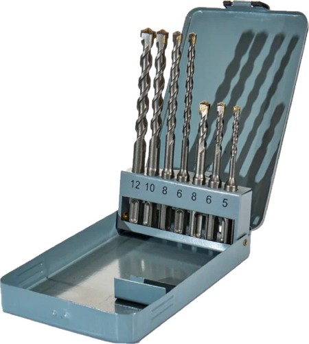 Набор буров METALLICA Optima HBS7-7P по бетону 5/6/8х110мм, 6/8/10/12х160мм, 7 шт 906446