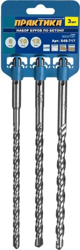 Набор буров ПРАКТИКА "Мастер" SDS-plus 8,10,12х210 мм, 3 шт 648-717