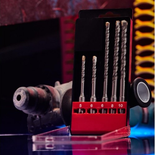 Набор буров REXANT SDS-plus 5-6 х110, 6-8-10 х160 мм, 5 шт. 91-0406 - изображение 4