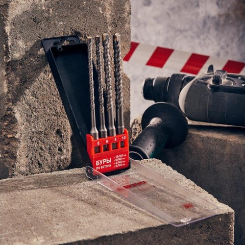 Набор буров REXANT SDS-plus 5-6-8-10х160 мм, 4 шт. 91-0405 - изображение 5