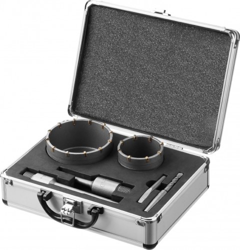 Набор буровых коронок SDS-plus/SDS-MAX ЗУБР ПРОФЕССИОНАЛ с оснасткой, d=68, 100 мм, кейс, 29185-H2-2 - изображение 5