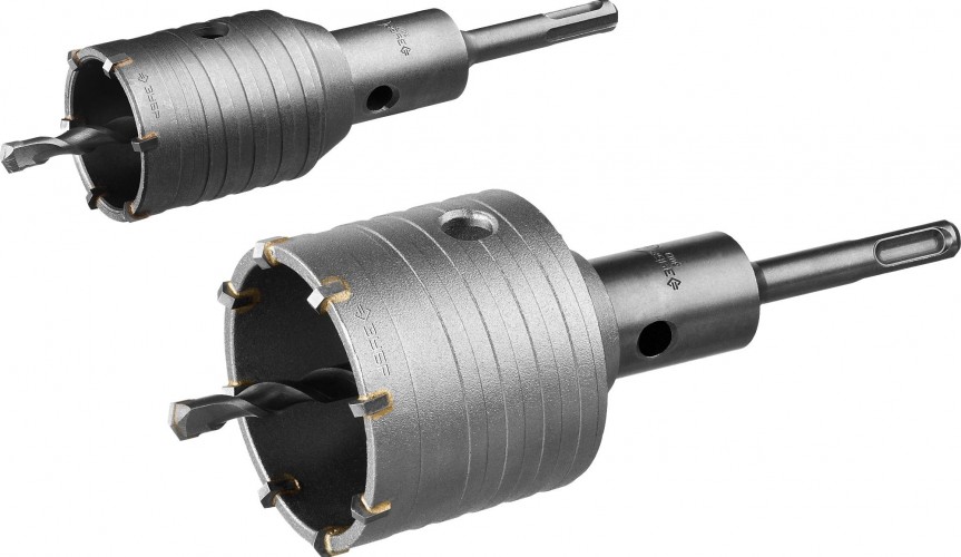 Набор буровых коронок SDS-plus ЗУБР ПРОФЕССИОНАЛ с оснасткой, d=50, 68 мм, кейс, 29185-H2-1