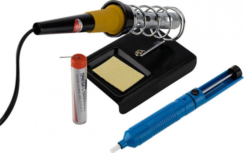 Набор для пайки REXANT П0163 № 4 (паяльник 30 вт, оловоотсос, подставка, припой 12-0163 - изображение 2