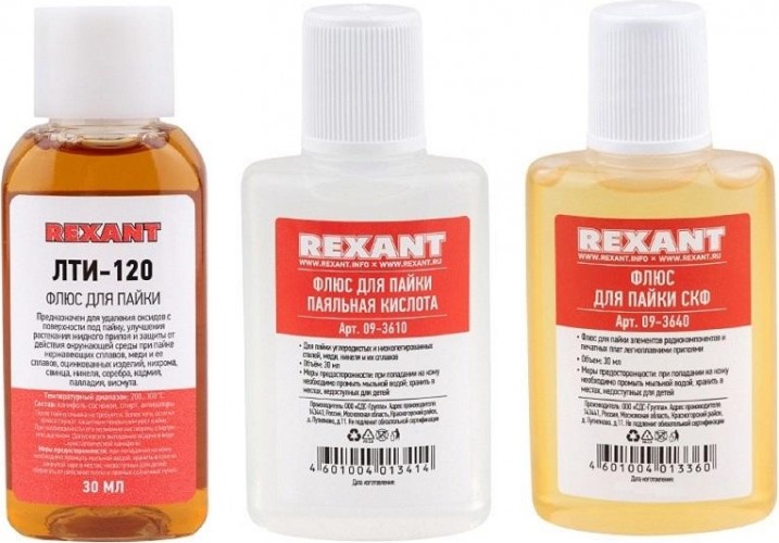 Набор для пайки REXANT ПР3741 (флюс пк, флюс скф, флюс лти-120) 09-3741