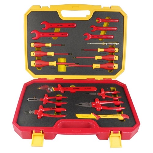 Набор электромонтажного инструмента TOLSEN TTV83718 универсальный, 18 пр.