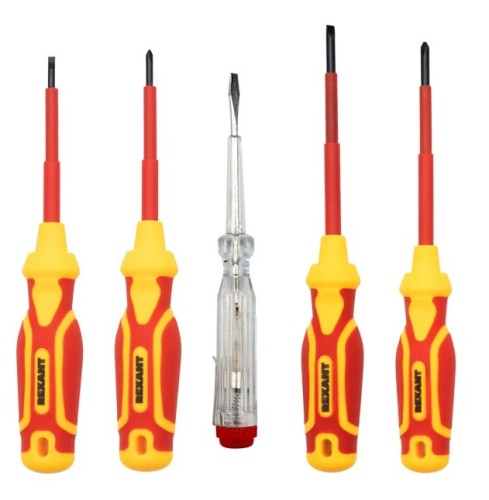 Набор электромонтажного инструмента REXANT 12-4691-3 RI-01, тканевый пенал, 7 пр., до 1000B