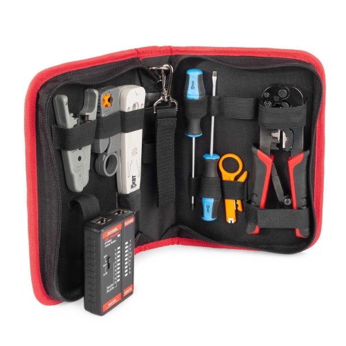 Набор электромонтажного инструмента КВТ LAN-8 серия ПРОФИ для работ с сетевым кабелем 90348