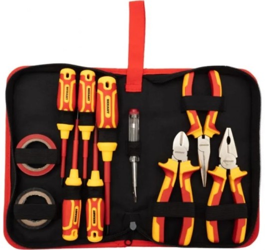 Набор электромонтажного инструмента REXANT 12-4692-3 RI02, тканевый пенал, 11 пр., до 1000B