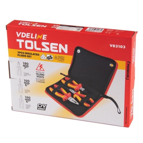 Набор электромонтажного инструмента TOLSEN TTV83103 3 пр. в футляре на молнии - изображение 4