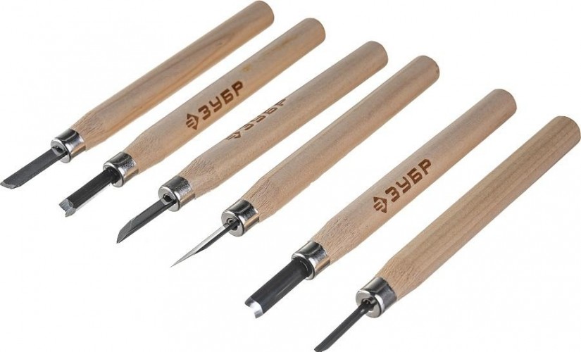 Набор фигурных стамесок ЗУБР "ЭКСПЕРТ" 6 преметов 18375-Н6 - изображение 3