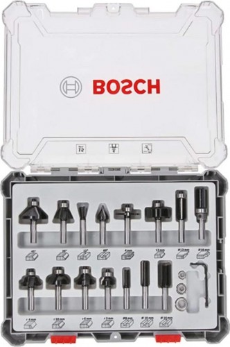 Набор фрез по дереву BOSCH 15 НМ-ФРЕЗ SET 6 мм-ХВ 2607017471 - изображение 2