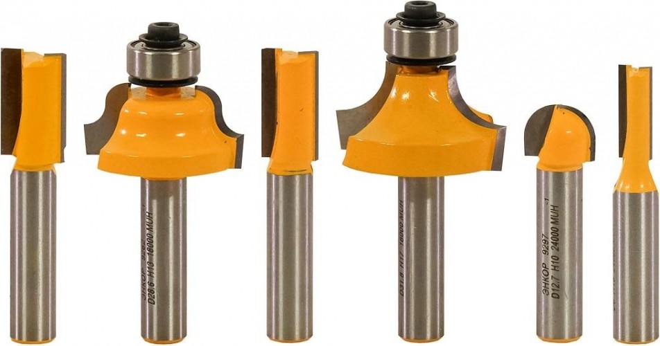 Набор фрез по дереву ЭНКОР д/декоратив. применения, 6 шт., хв. 8мм 10622