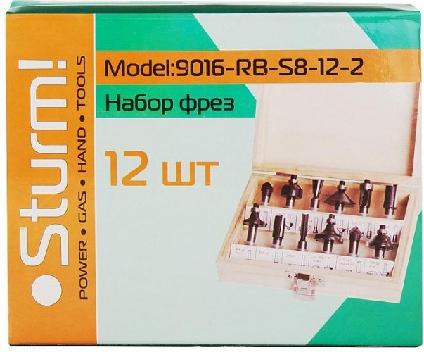 Набор фрез по дереву Sturm 9016-RB-S8-12-2 12 шт. - изображение 2