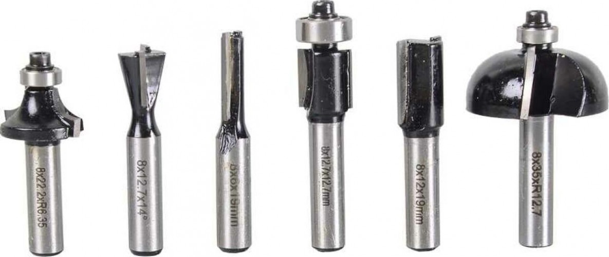 Набор фрез по дереву ВИХРЬ  6шт.(хвостовик 8мм), кейс 73/10/6/20