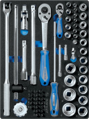 Набор головок 1/2" 1/4" KING TONY 9-7560MRV01 с принадлежностями, ложемент, 60 пр.