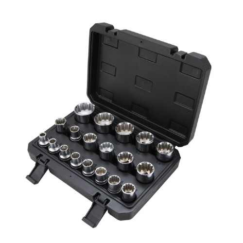 Набор головок 1/2" ARNEZI R0381019 Gear Lock подходит для 8 типов крепежей, 19 пр.