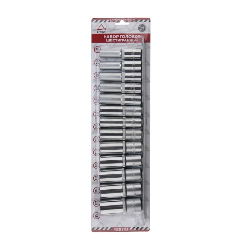 Набор головок 1/2" ARNEZI R0382113 6-и гр. глубоких на планке 13 шт.