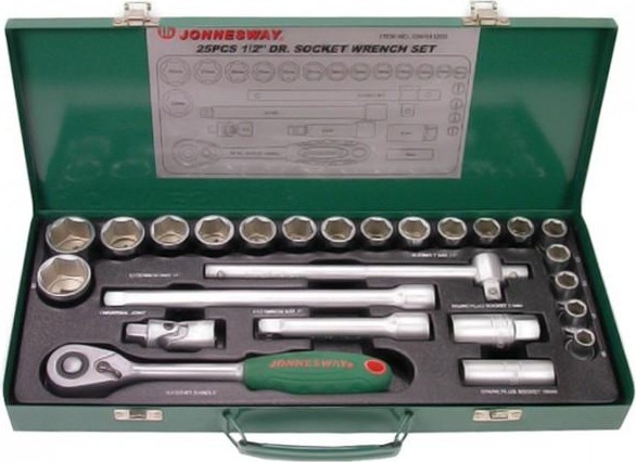 Набор головок 1/2" JONNESWAY S04H4125S 1/2"DR, 10-32 мм, 25 предметов 047223