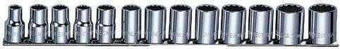 Набор головок 1/2" JONNESWAY S05H4213S 12-гранных MAXI-DRIVE на держателе, 13 предметов 049079