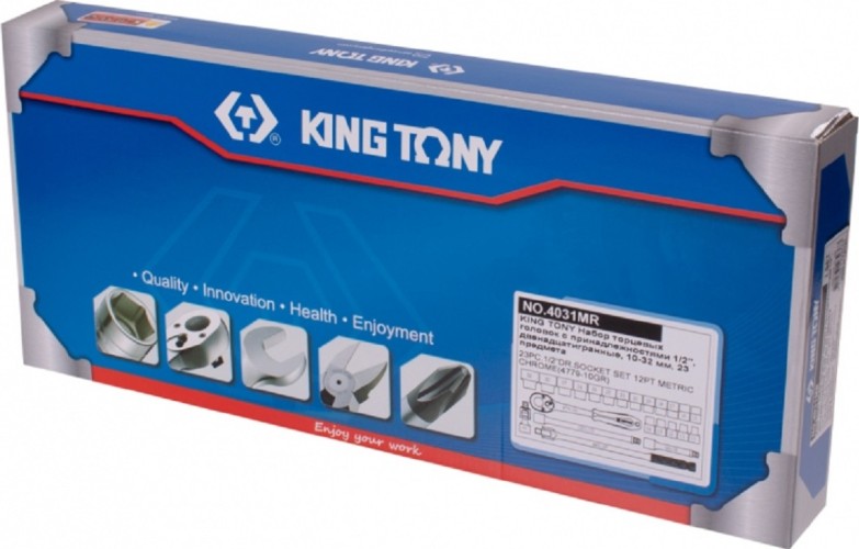 Набор головок 1/2" KING TONY 4031MR 10-32 мм, 23 предмета - изображение 4