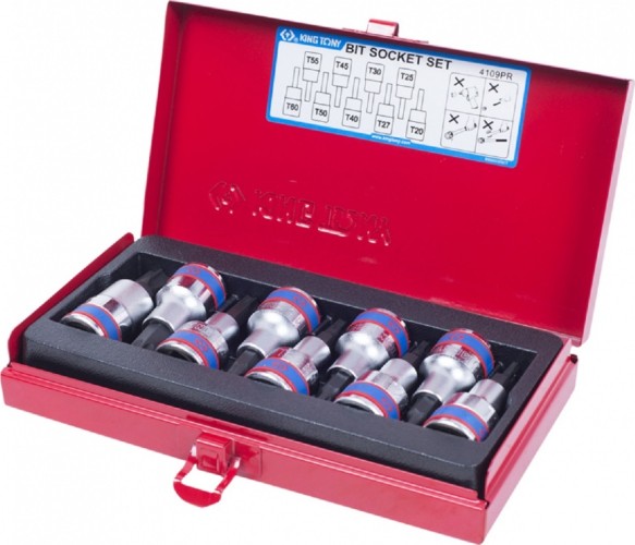 Набор головок 1/2" KING TONY 4109PR 1/2", 9 предметов TORX