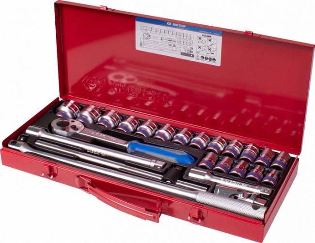 Набор головок 1/2" KING TONY 4324MR шестигранные, 10-32 мм, 24 предмета - изображение 2