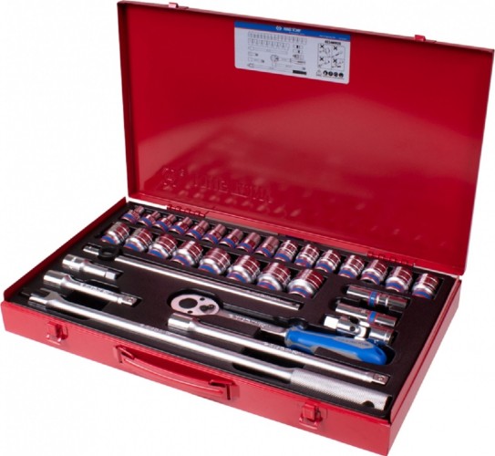 Набор головок 1/2" KING TONY 4534MR06 торцевых с принадлежностями 1/2", шестигранные, 8-