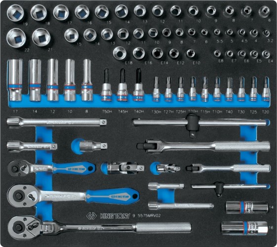 Набор головок 1/2" KING TONY 9-5575MRV02 ложемент, 75 пр