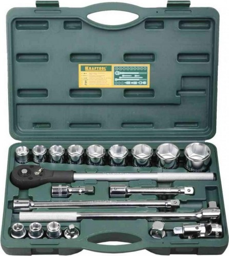 Набор головок 1/2" KRAFTOOL 20 предм truck 20 торцевых для крупногабаритной техники 27895-H20_z01