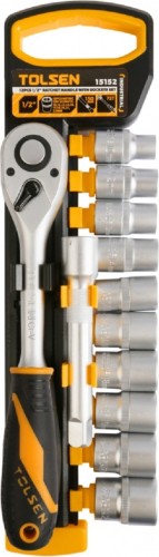 Набор головок 1/2" TOLSEN TT15152 с трещоткой, 10-22 мм, 12 пр.